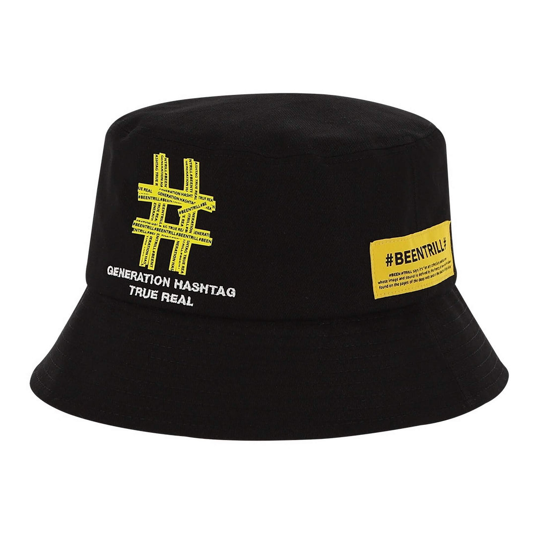 [BEENTRILL]★HASHTAG NEW BASIC BUCKET HAT Men's, Women's Trendy Hashtag Custom Cotton Bucket Hat