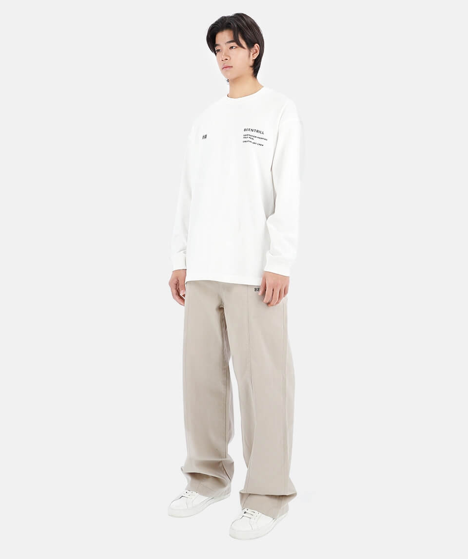 Gradation Hashtag Oversized Long Sleeves T-Shirts
