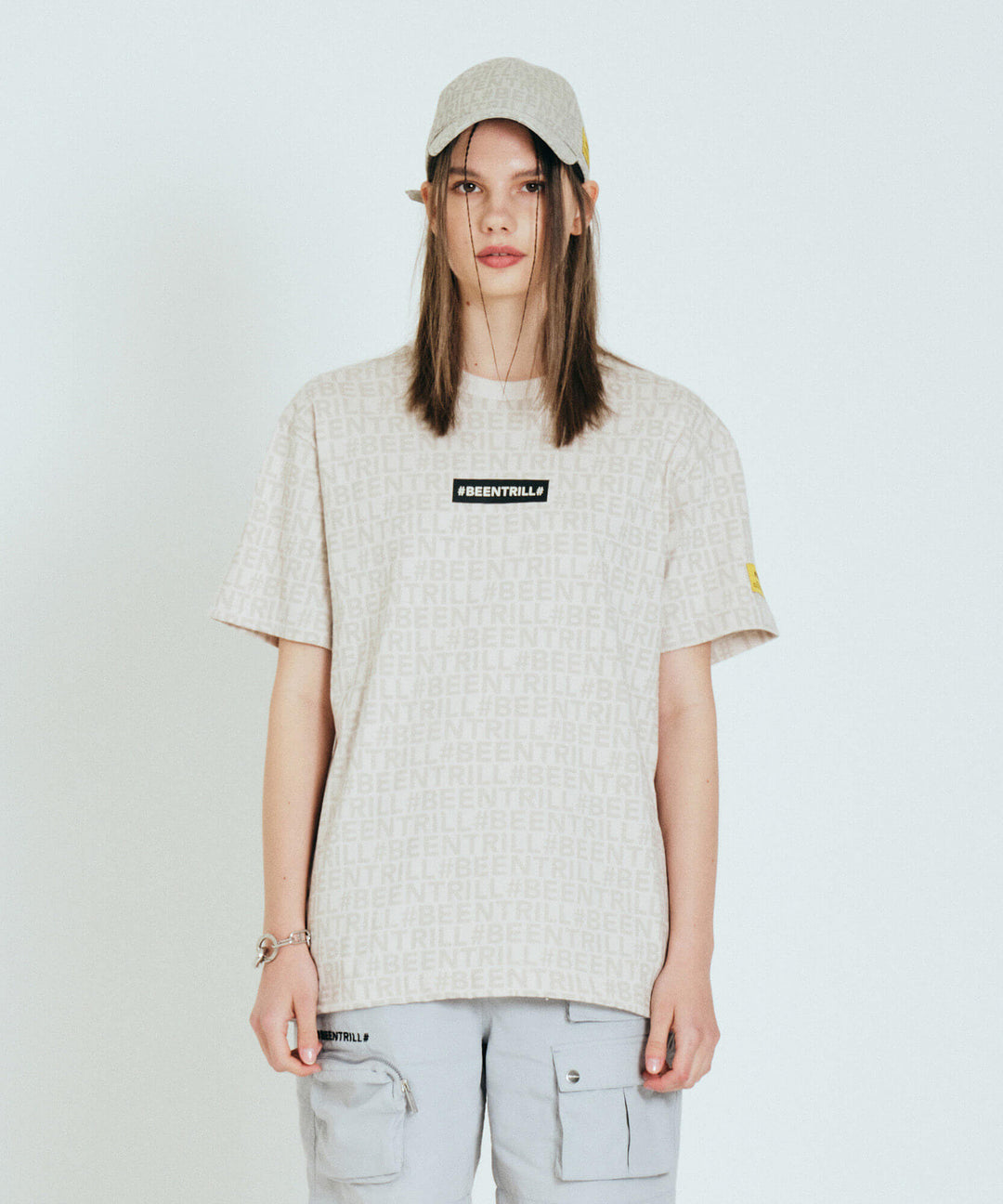 [BEENTRILL]★GALAXY LOGO COMFORT FIT SHORT SLEEVE T-SHIRT Men & Women Comfort Short Sleeve Monogram Cotton T-Shirt