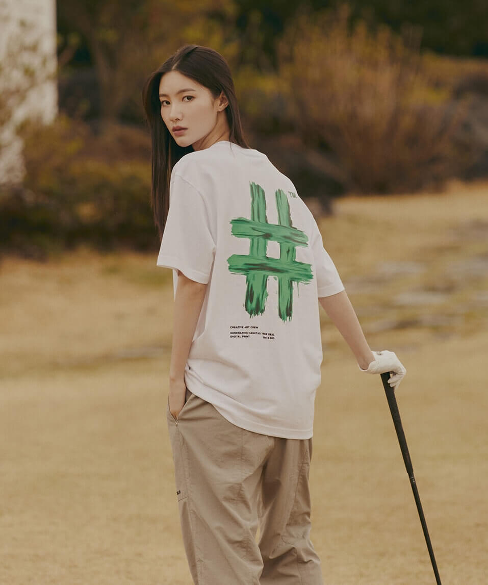 G_LINE Painting Hashtag Oversized T-Shirt