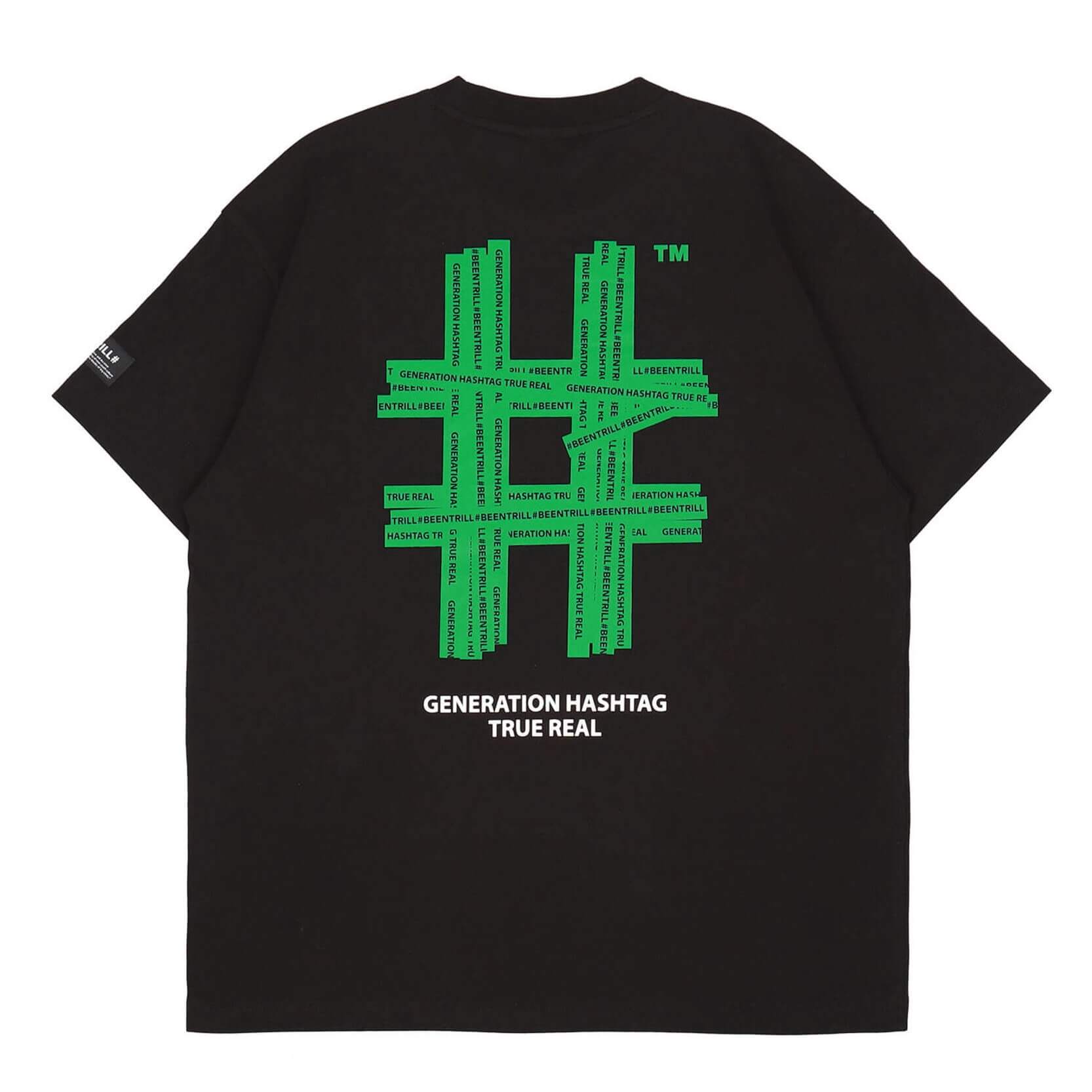 Men's & Women's Green Taping Hashtag Oversized T-Shirt