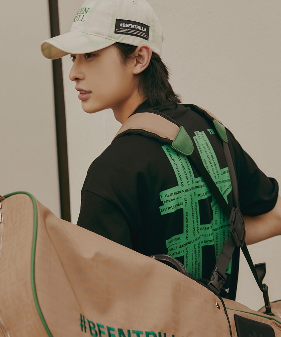 BEENTRILL■Green spray hashtag Oversifit T-shirt ■送料込 BEENTRILL□Green spray hashtag Oversifit T-shirt □送料込