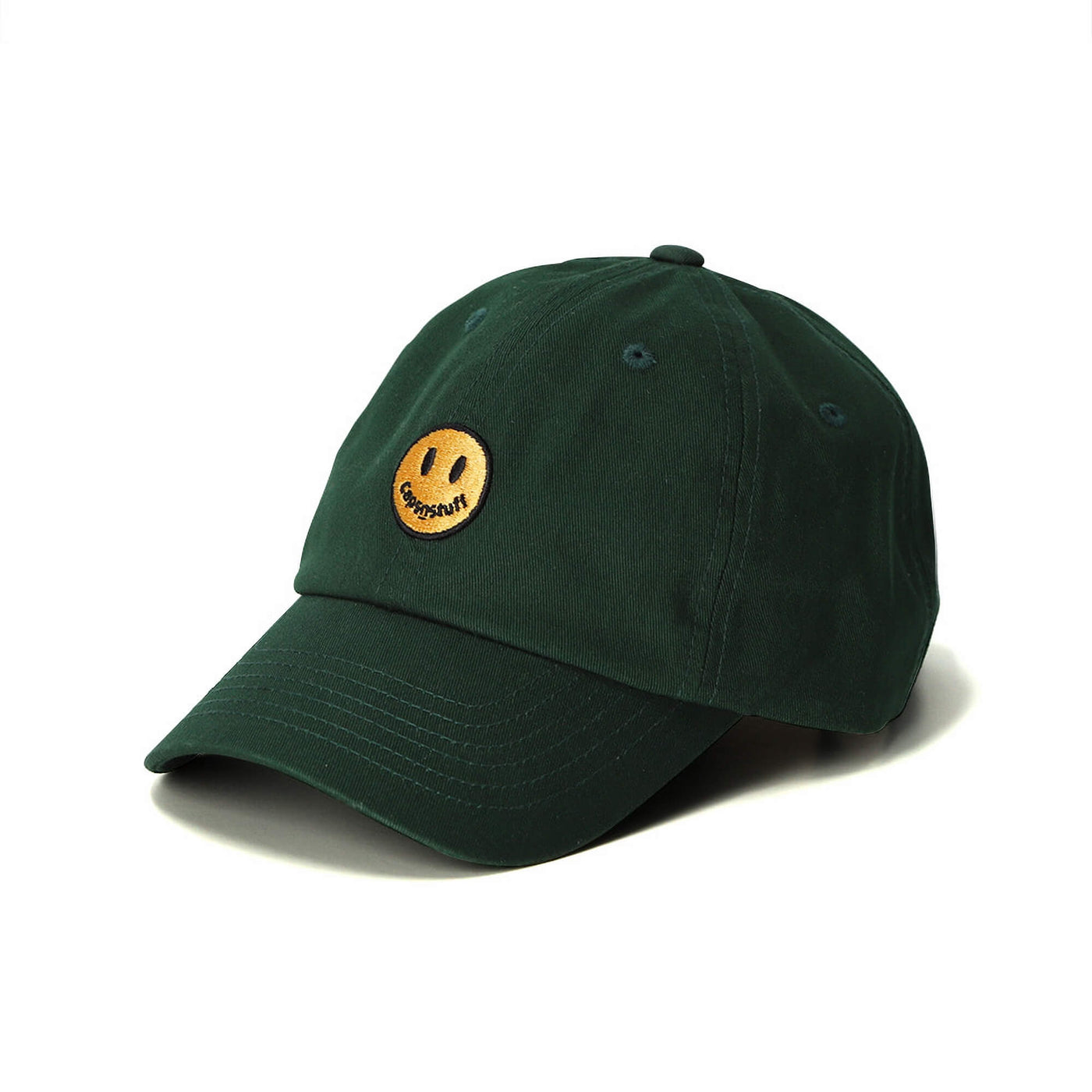 men_women_yellow_smile_face_cotton_hat_baseball_cap_green