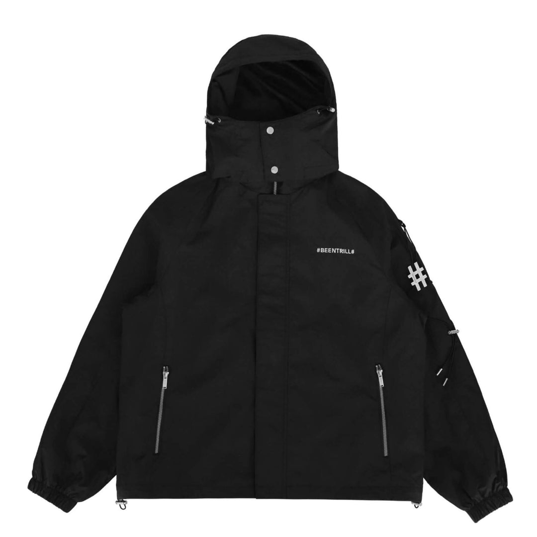 Oversized black windbreaker store