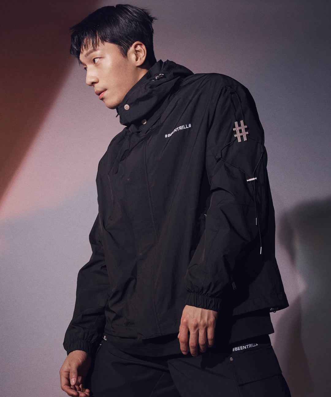 Black oversized windbreaker shop